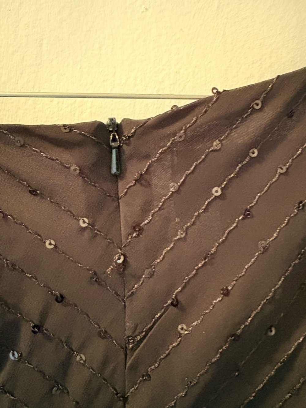 Evan Picone Black Sequin V-Neck Dress - Picture 7 of 9